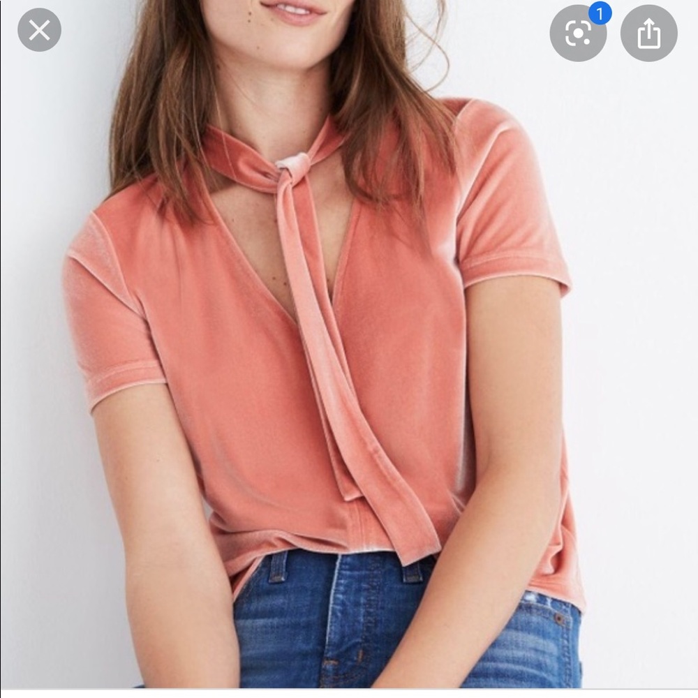 Made well peach velvet shirt